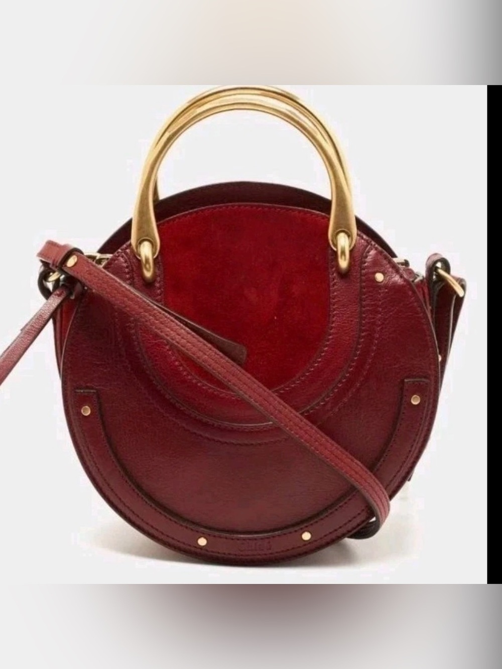 🔥100%Authentic Chloe Pixie Small Red Round Shoulder Crossbody Suede Leather Bag🔥 - Picture 5 of 13